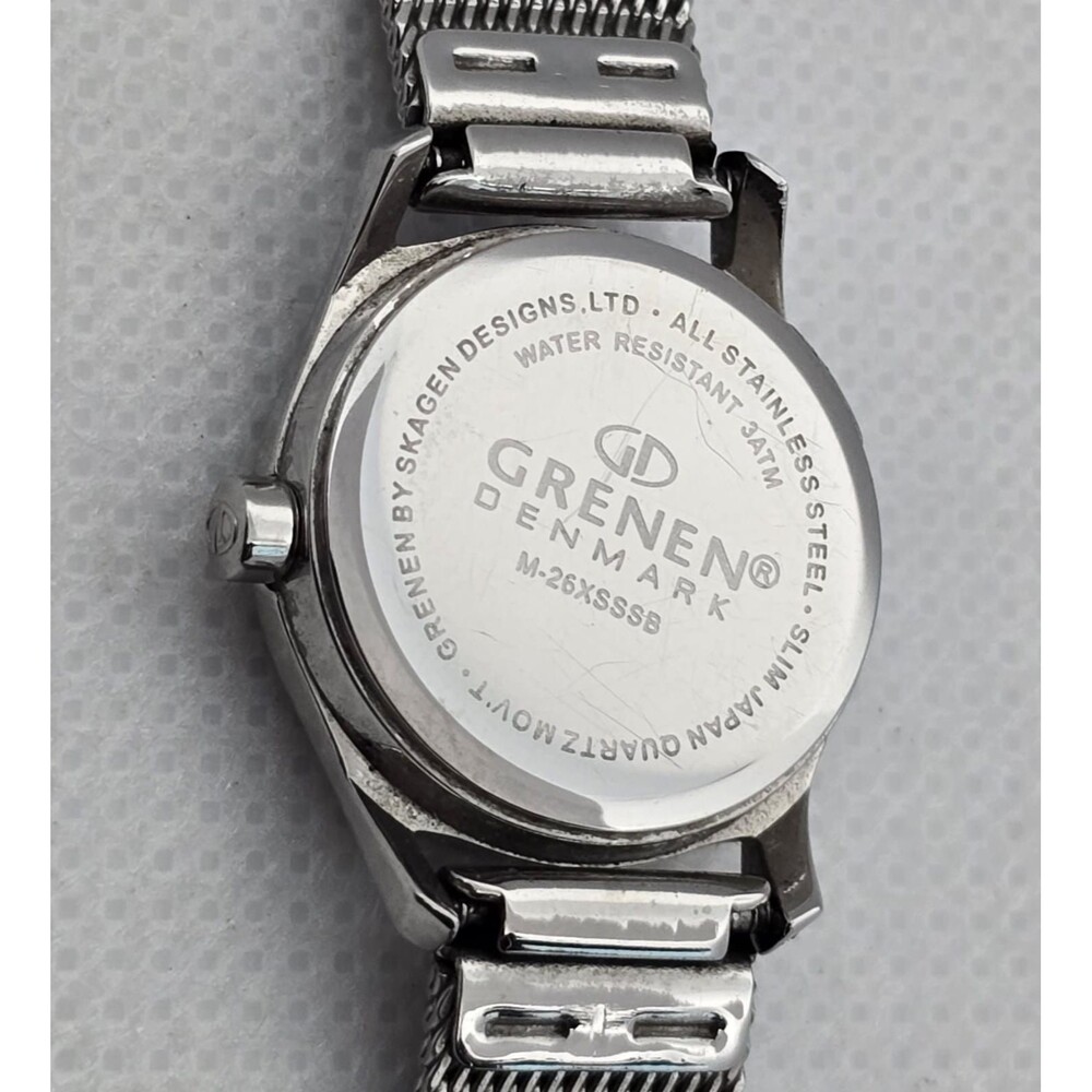 Women's Grenen Denmark Round Black Dial Crystal Marker Mesh Bracelet Watch 09 - Picture 8 of 8